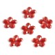 80 St. Selbstklebende Schmucksteine - Blumen 8 mm (rot)