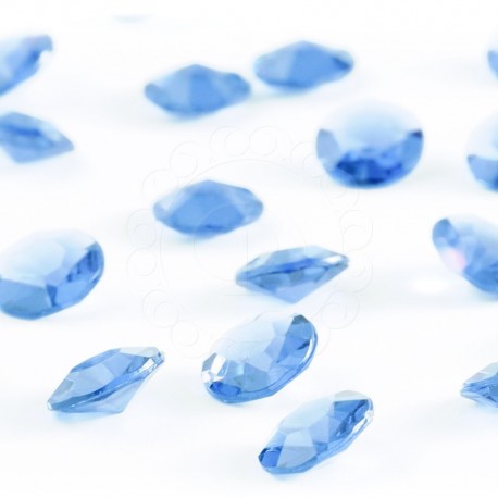 100 St. Diamanten Konfetti 12 mm, Tisch Kristalle (himmelblau)