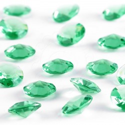 100 St. Diamanten Konfetti 12 mm, Tisch Kristalle (grün)