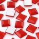 1000 St. Schmucksteine aus Acryl, Quadrate 10 x 10 mm (rot)