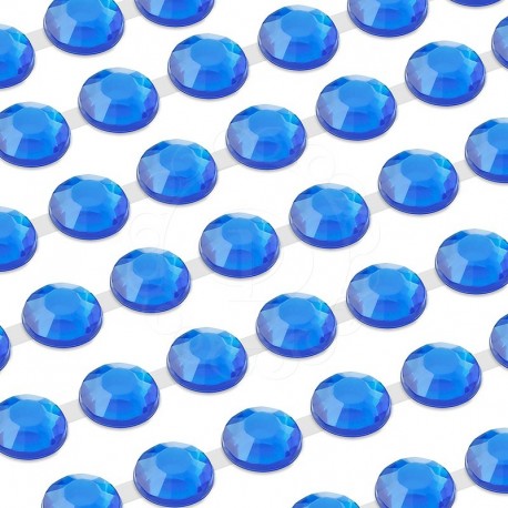 300 St. Selbstklebende Schmucksteine, (verbunden) 6 mm (blau)