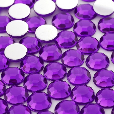 500 St. Schmucksteine aus Acryl, Rund 14 mm (violett)