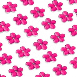 80 St. Selbstklebende Schmucksteine - Blumen 8 mm (rosa)