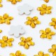 1000 St. Schmucksteine aus Acryl, Blumen 10 mm (gold)