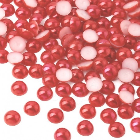 10000 St. Halbeperlen Rund 3 mm (rot)