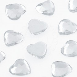 200 St. Schmucksteine aus Acryl, Herz 20 mm (kristall farbe)