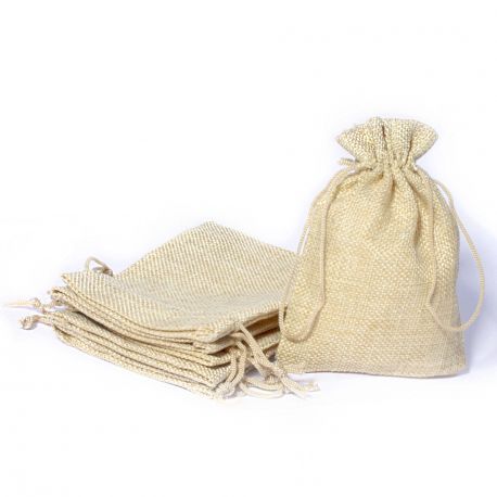 10 st. Jutesäckchen 7 cm x 9 cm (ecru)