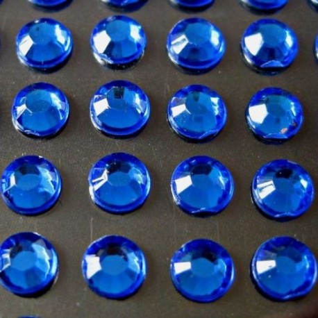 100 St. Selbstklebende Schmucksteine - Runde 5 mm (blau)