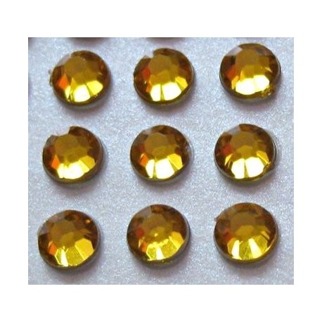 100 St. Selbstklebende Schmucksteine - Runde 5 mm (gold)